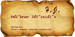 Hübner Józsiás névjegykártya